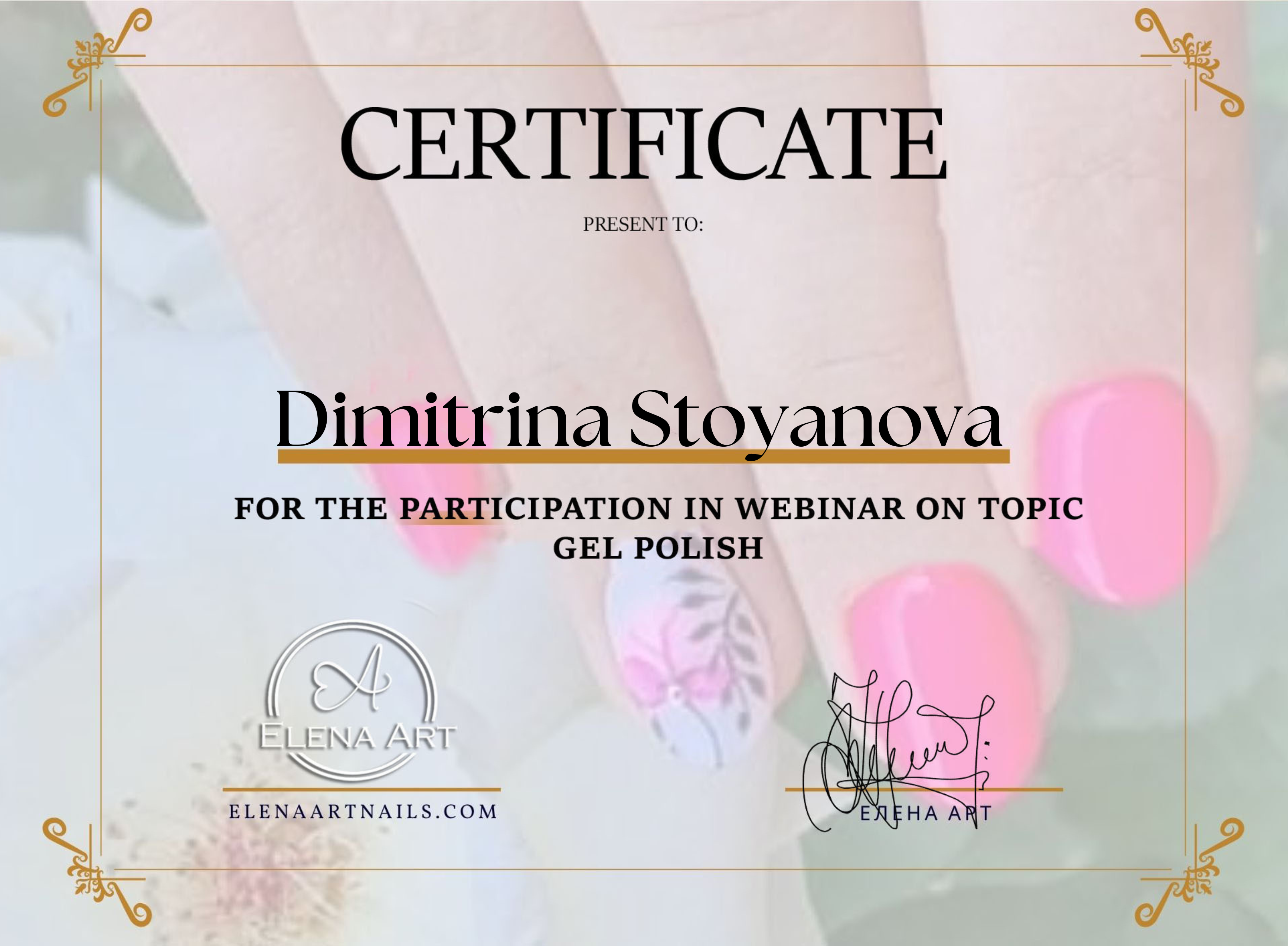 Certificate Gel polish