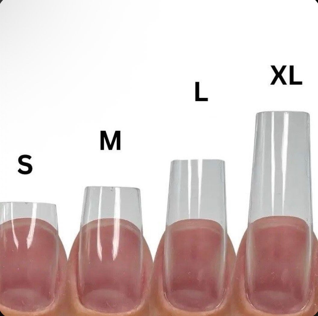 Nail extension sizes S M L XL